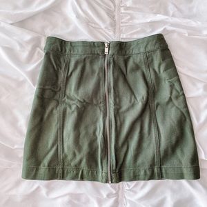 Army Green H&M Zip Up Skirt